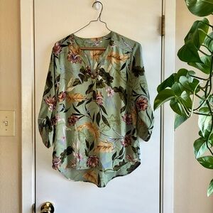 Daniel Rainn Green Floral Blouse